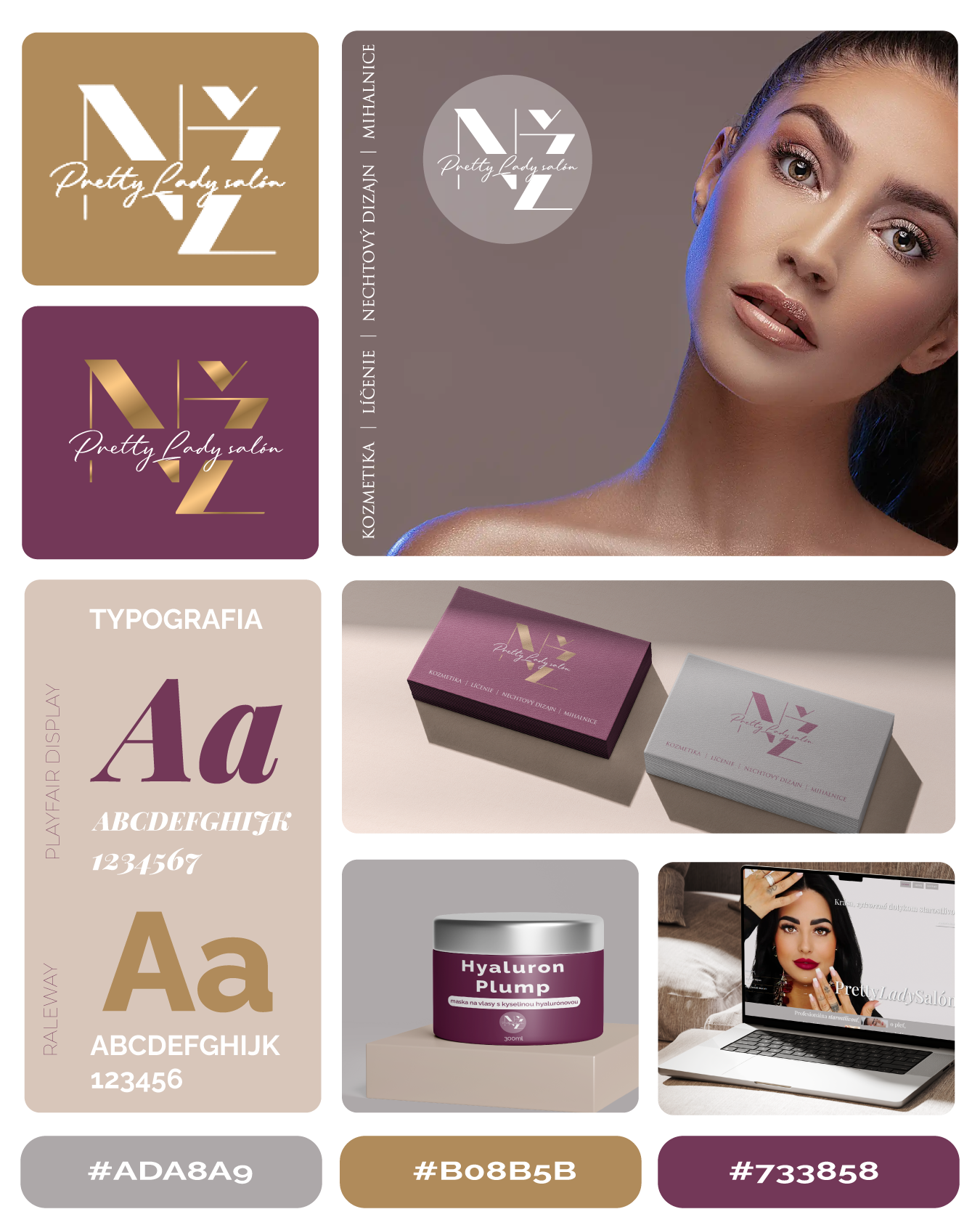 branding, tvorba web stránky Pretty lady salón