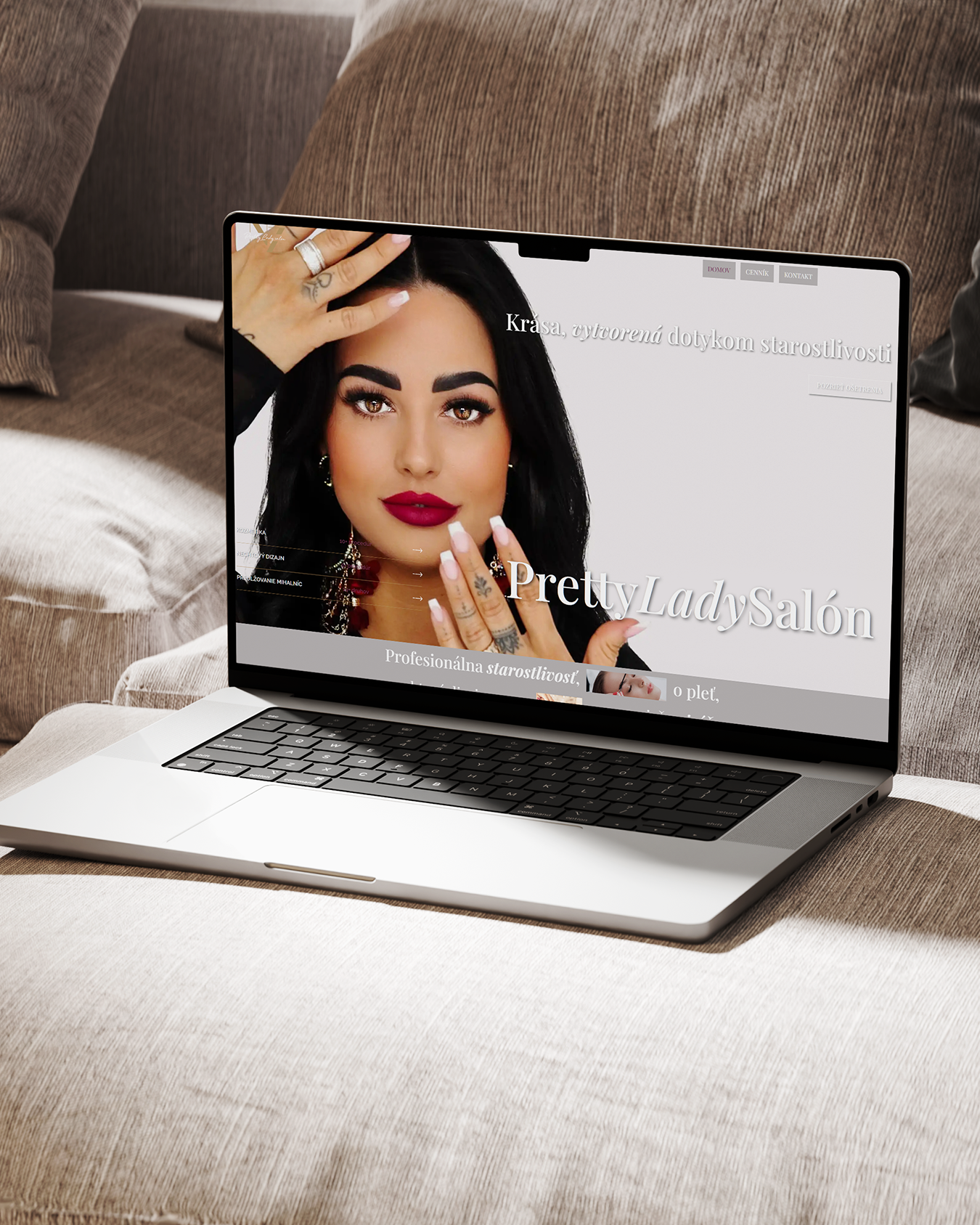 branding, tvorba web stránky Pretty lady salón