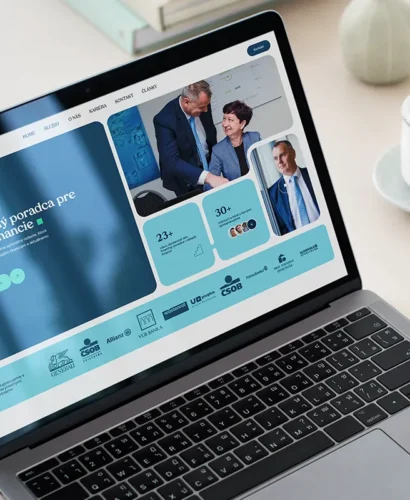 rebranding firmy Financeworld, tvorba web stránky