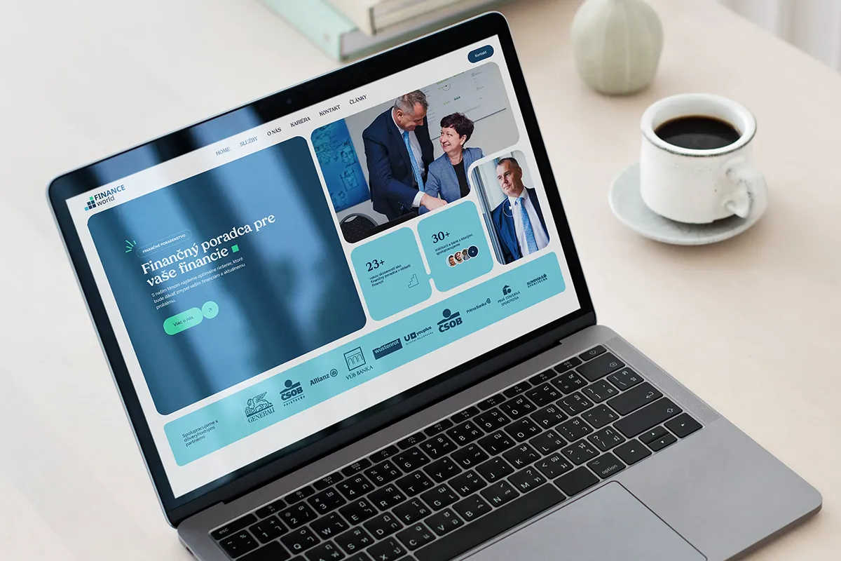 rebranding firmy Financeworld, tvorba web stránok