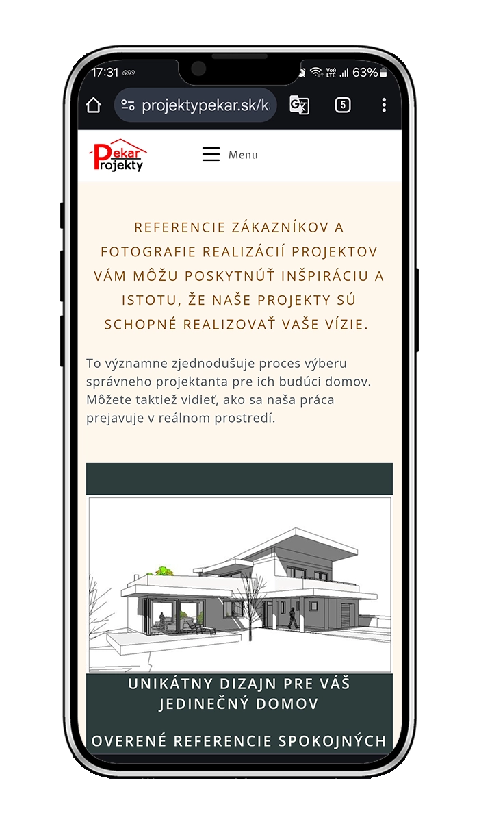 Tvorba web stránky Projekty Pekar